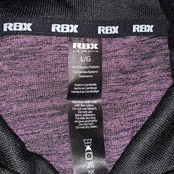 RBX Gym Shirt Women's Size Large Sunset Purple Cold Shoulder Mock Neck NWT - Picture 3 of 5